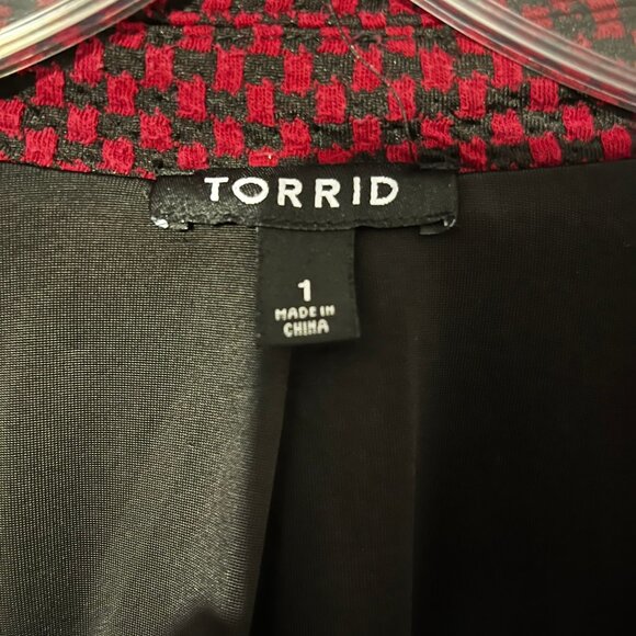 TORRID Moto Red and Black Jacket size 1 - Picture 6 of 7